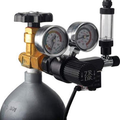 ZRDR R100 Dual Gauge CO2 Regulator with Solenoid and Bubble Counter-CO2-ZRDR-Silver-Iwagumi